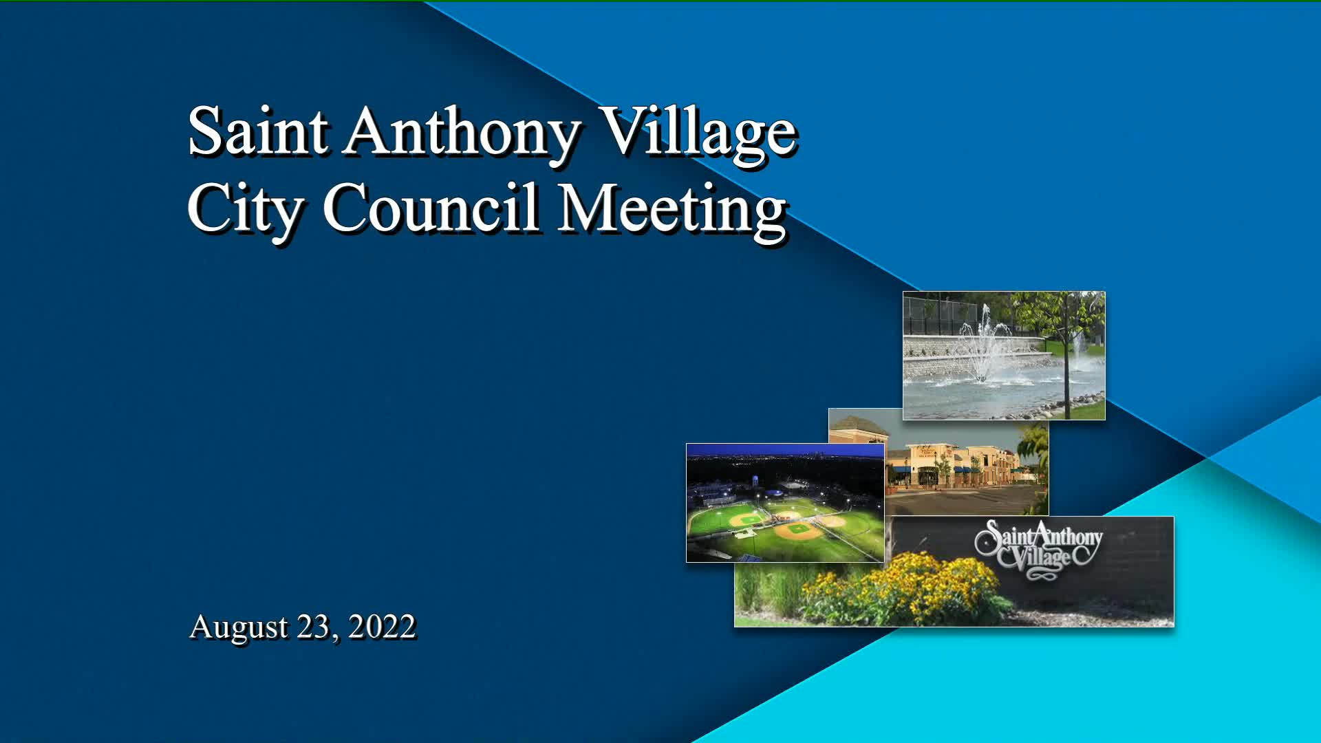 St. Anthony City Council Meeting 8-23-22