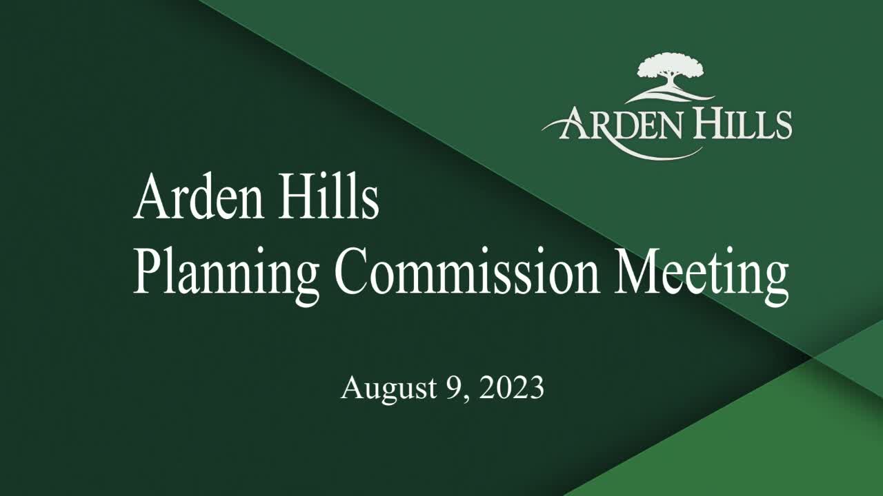 Thumbnail image for Arden Hills Planning Commission Meeting 8-9-23