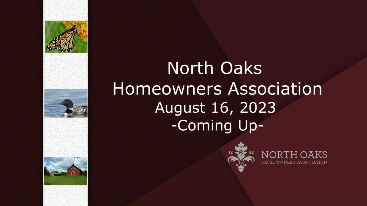 Thumbnail image for North Oaks Homeowners Association Meeting 8-16-23