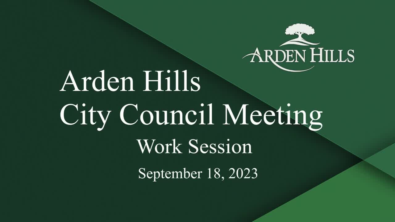 Thumbnail image for Arden Hills City Council Work Session 9-18-23