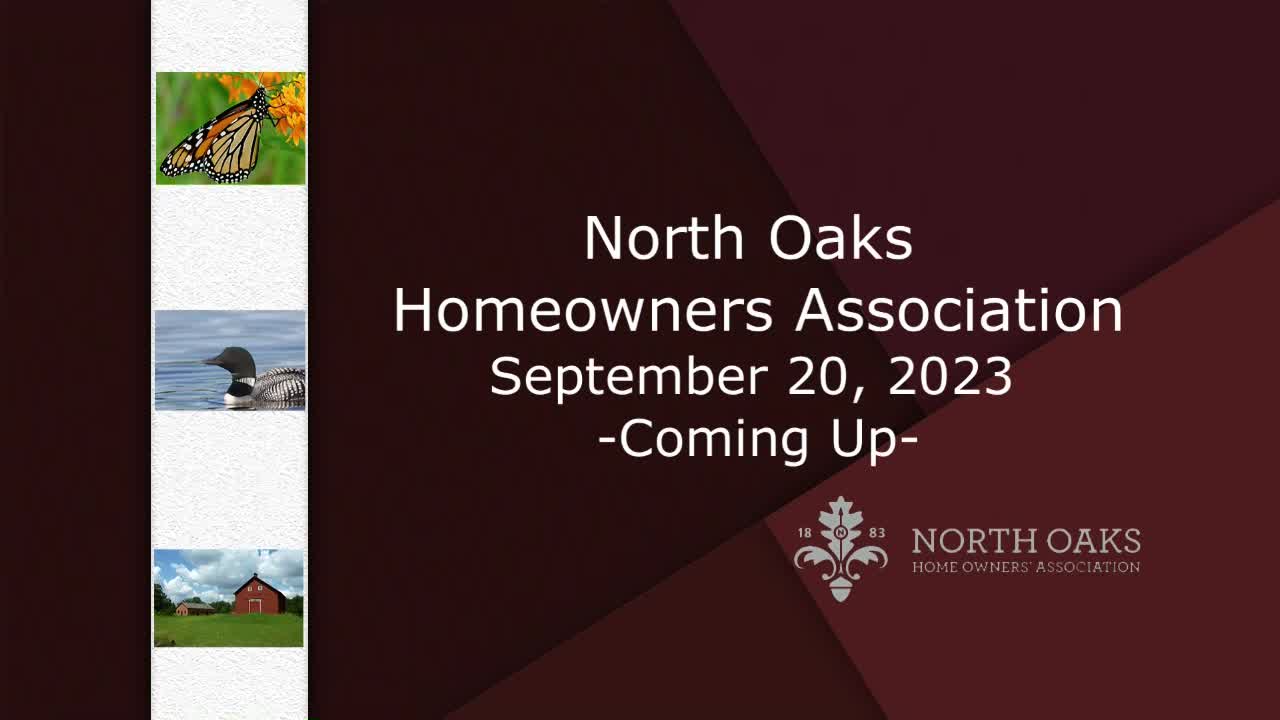 Thumbnail image for North Oaks Homeowners Association Meeting 9-20-23