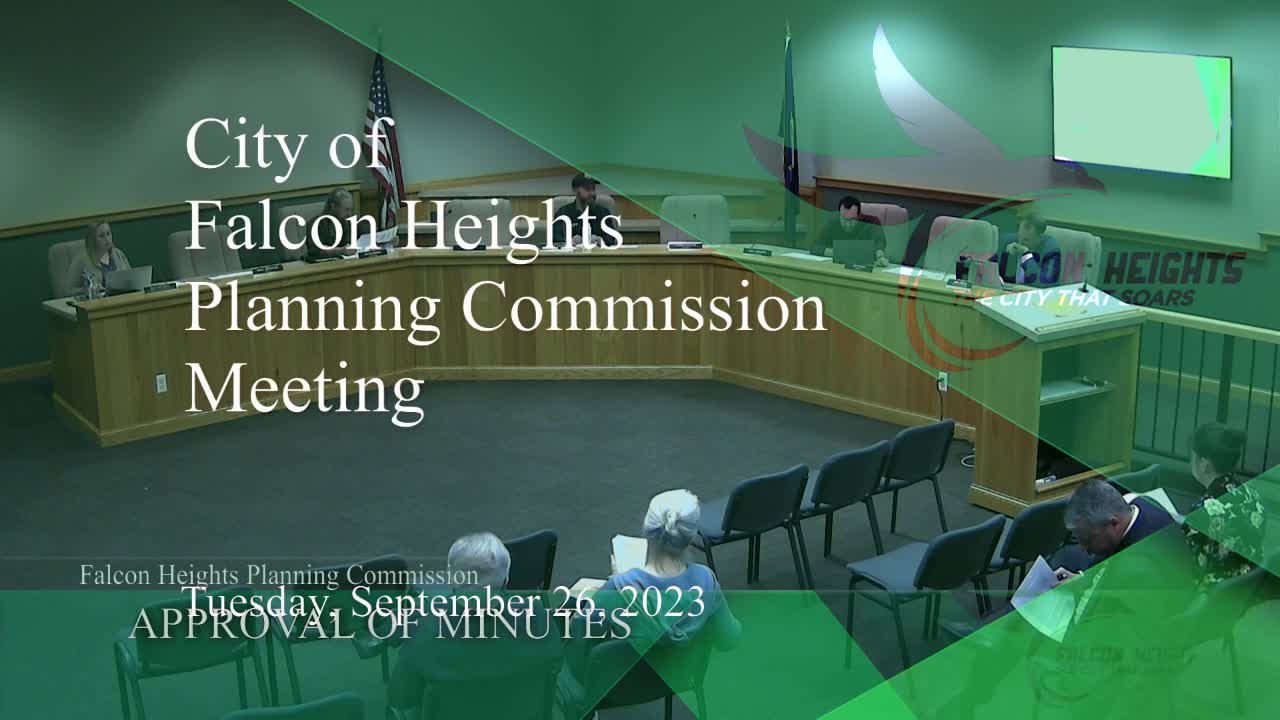 Thumbnail image for Falcon Heights Planning Commission Meeting 9-26-23
