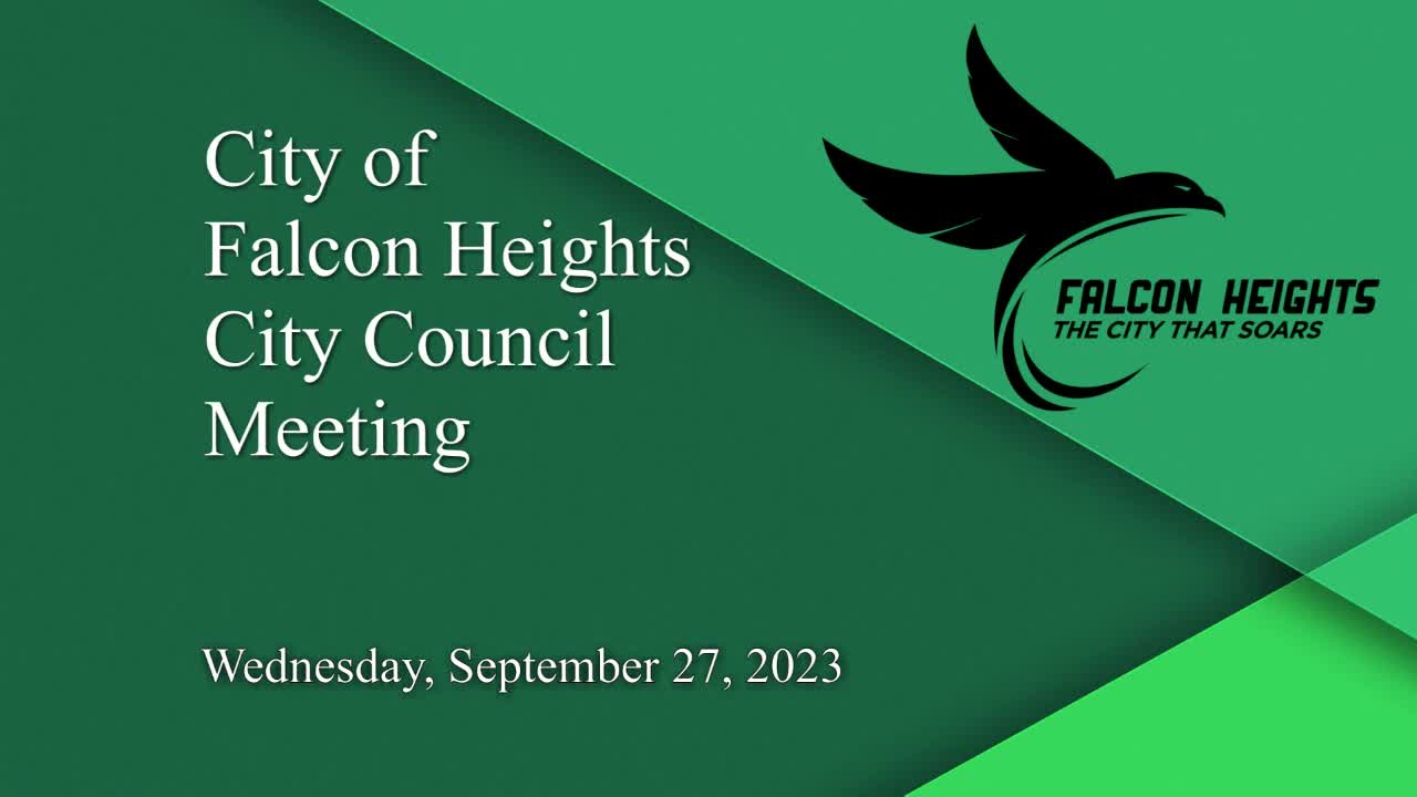 Thumbnail image for Falcon Heights City Council Meeting 9-27-23