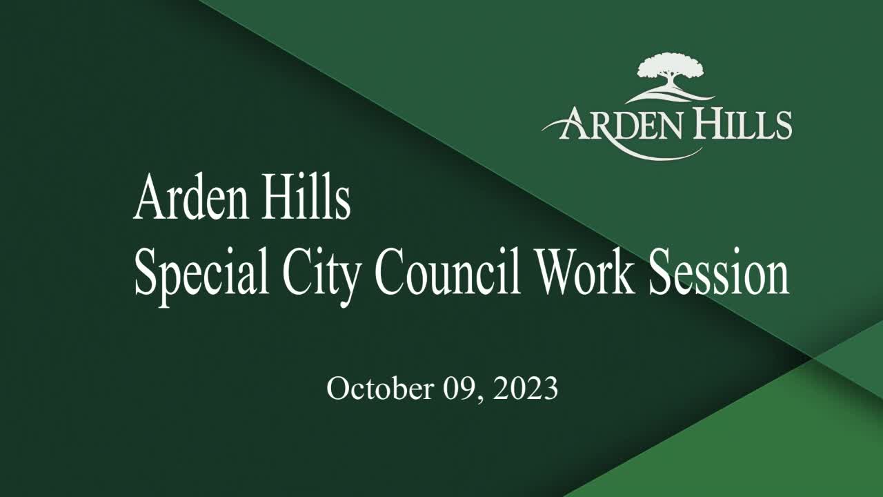 Thumbnail image for Arden Hills Special City Council Work Session 10-9-23