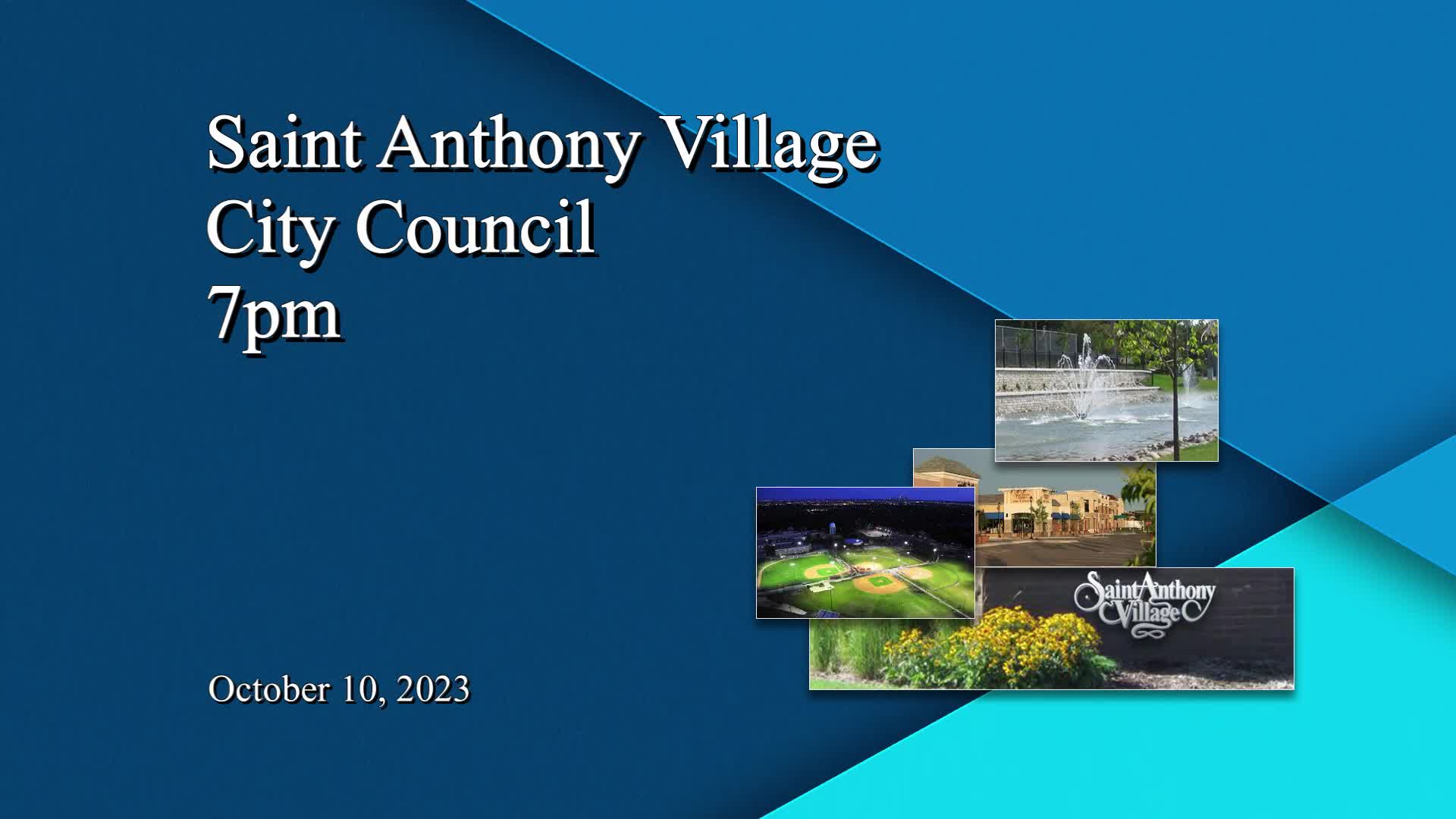 Thumbnail image for St. Anthony City Council Meeting 10-10-23