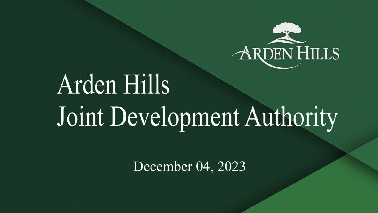 Thumbnail image for Arden Hills Joint Development Authority Commission Meeting 12-4-23