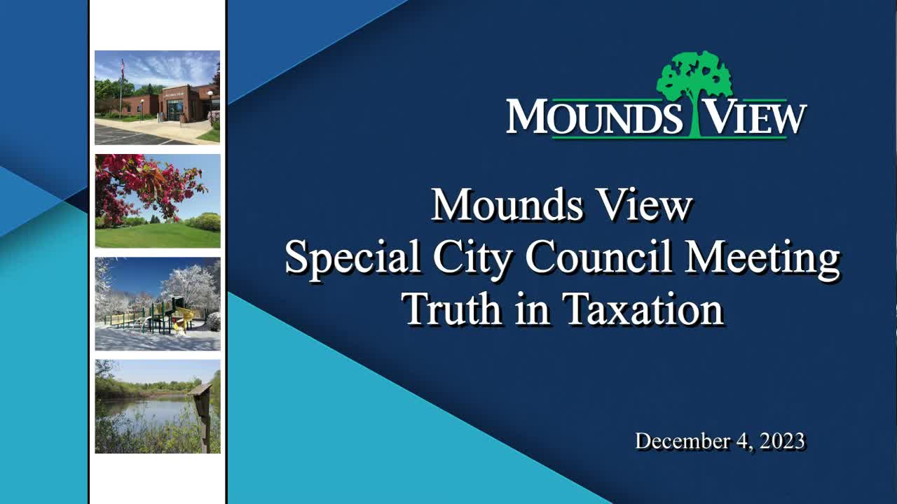 Thumbnail image for Mounds View City Council Work Session 12-04-23