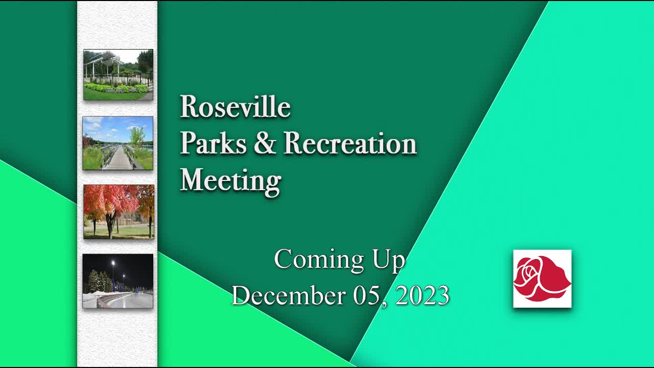 Thumbnail image for  Roseville Parks and Recreation Commission Meeting 12-5-23
