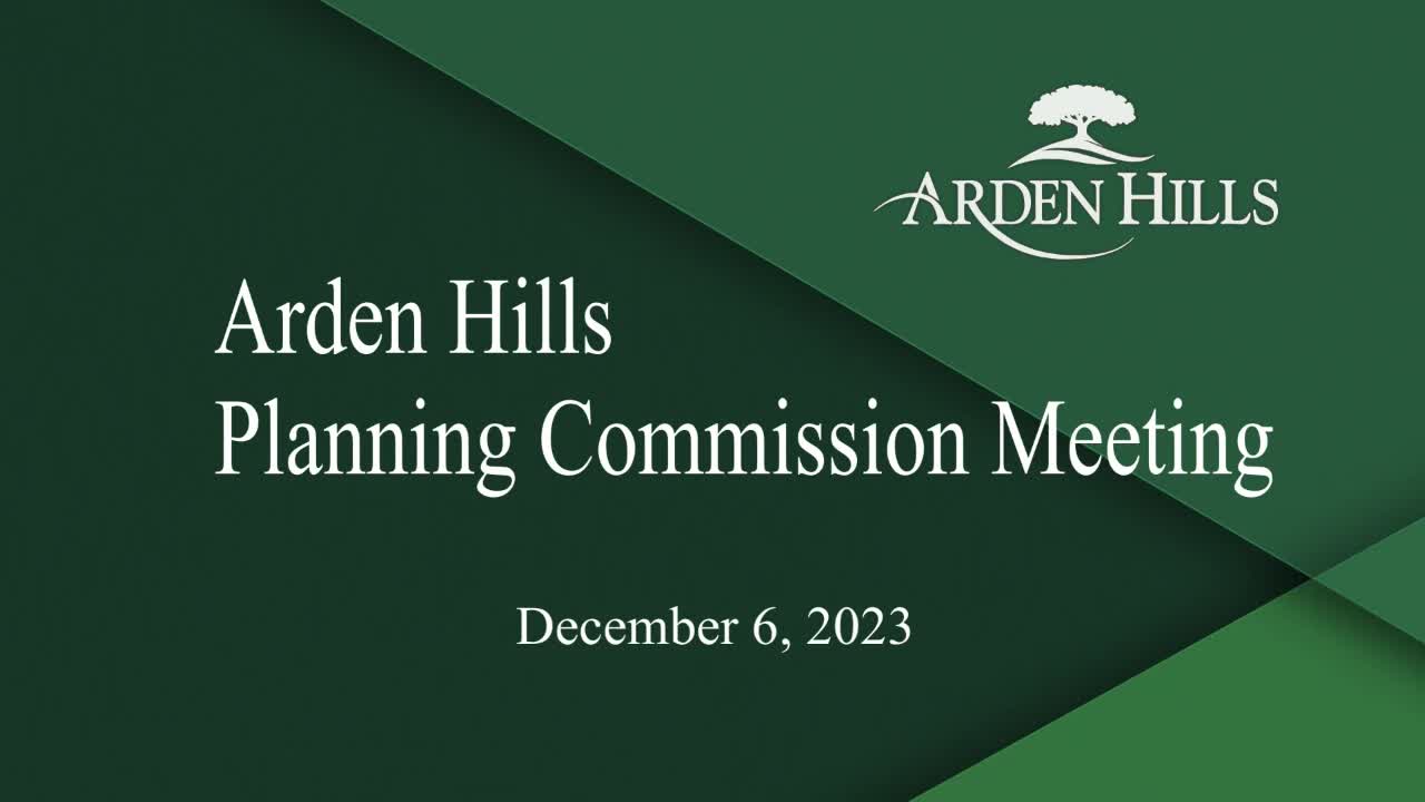 Thumbnail image for Arden Hills Planning Commission Meeting 12-6-23