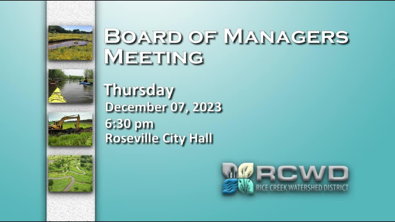 Thumbnail image for LIVE Rice Creek Watershed District Public Information Meeting 12-7-23