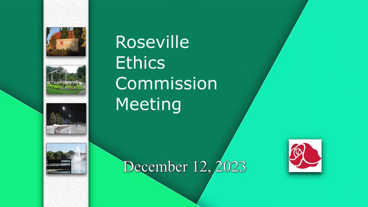 Thumbnail image for Annual Roseville Ethics Commission Meeting 12-12-23