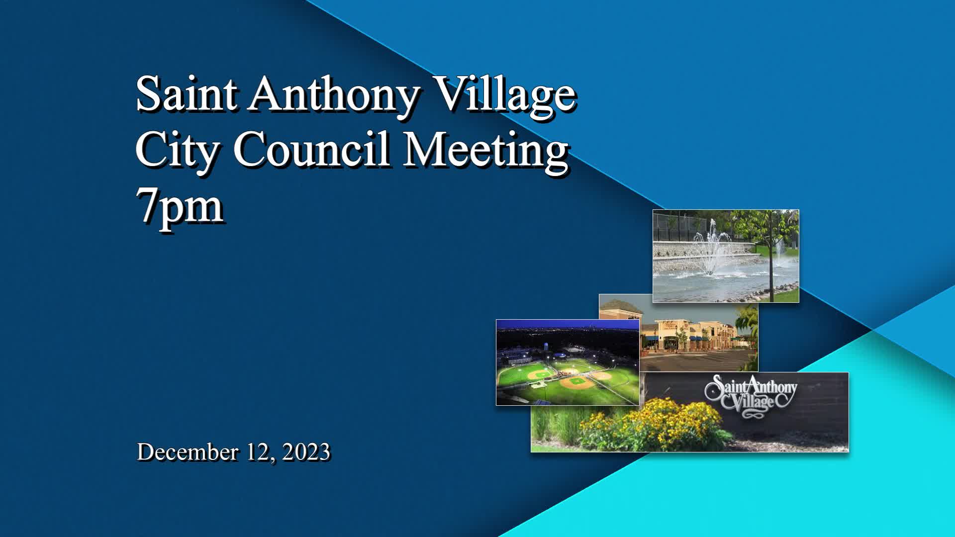 Thumbnail image for St. Anthony City Council Meeting 12-12-23