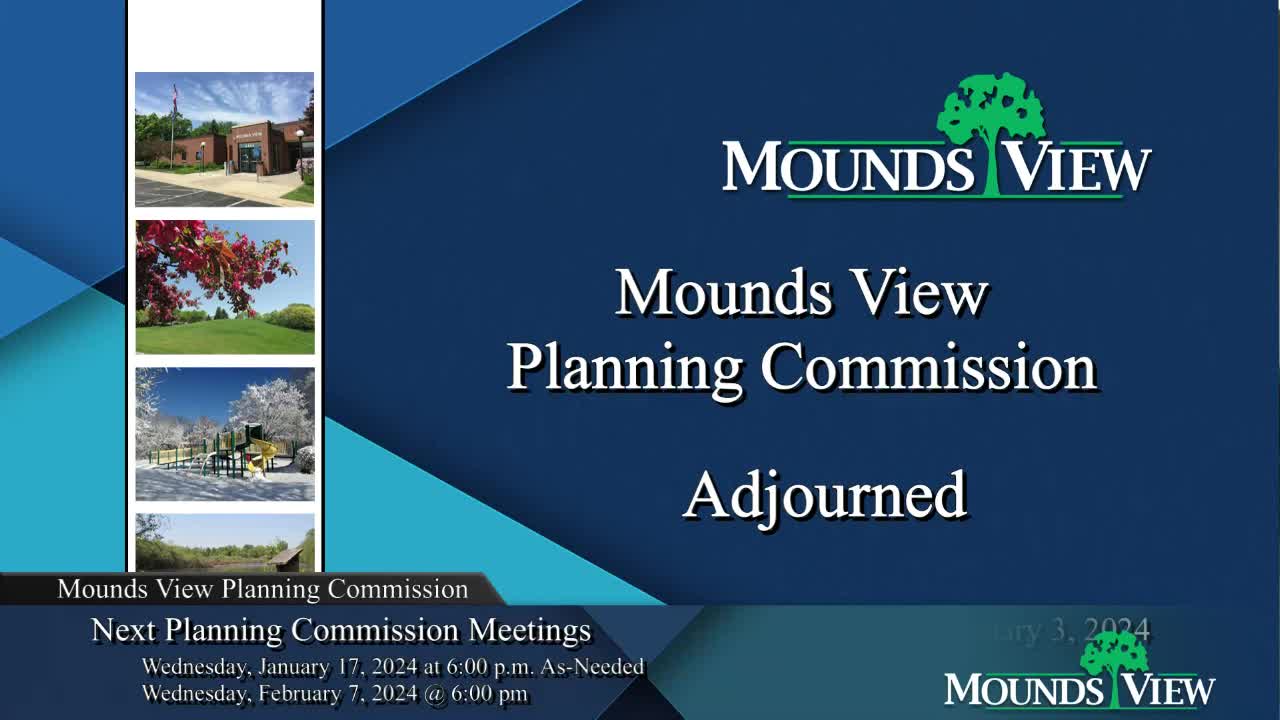Thumbnail image for Mounds View Planning Commission Meeting 1-3-24