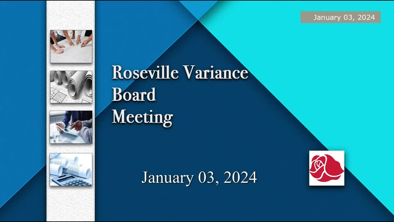 Thumbnail image for Roseville Variance Commission Meeting 1-3-24