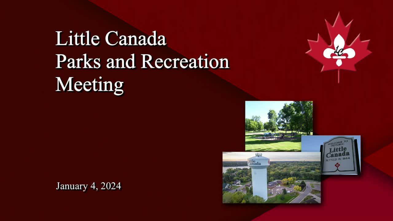 Thumbnail image for Little Canada Parks and Recreation Meeting 1-4-24