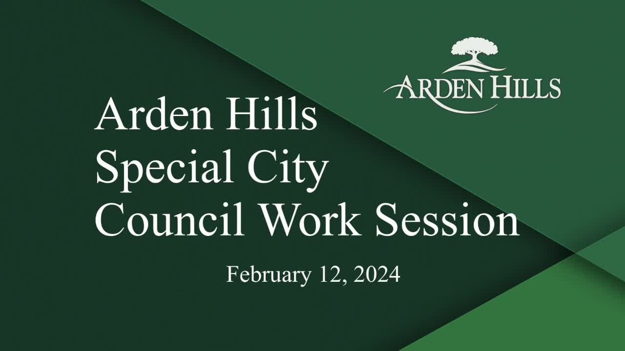 Thumbnail image for Arden Hills City Council Work Session 2-12-24