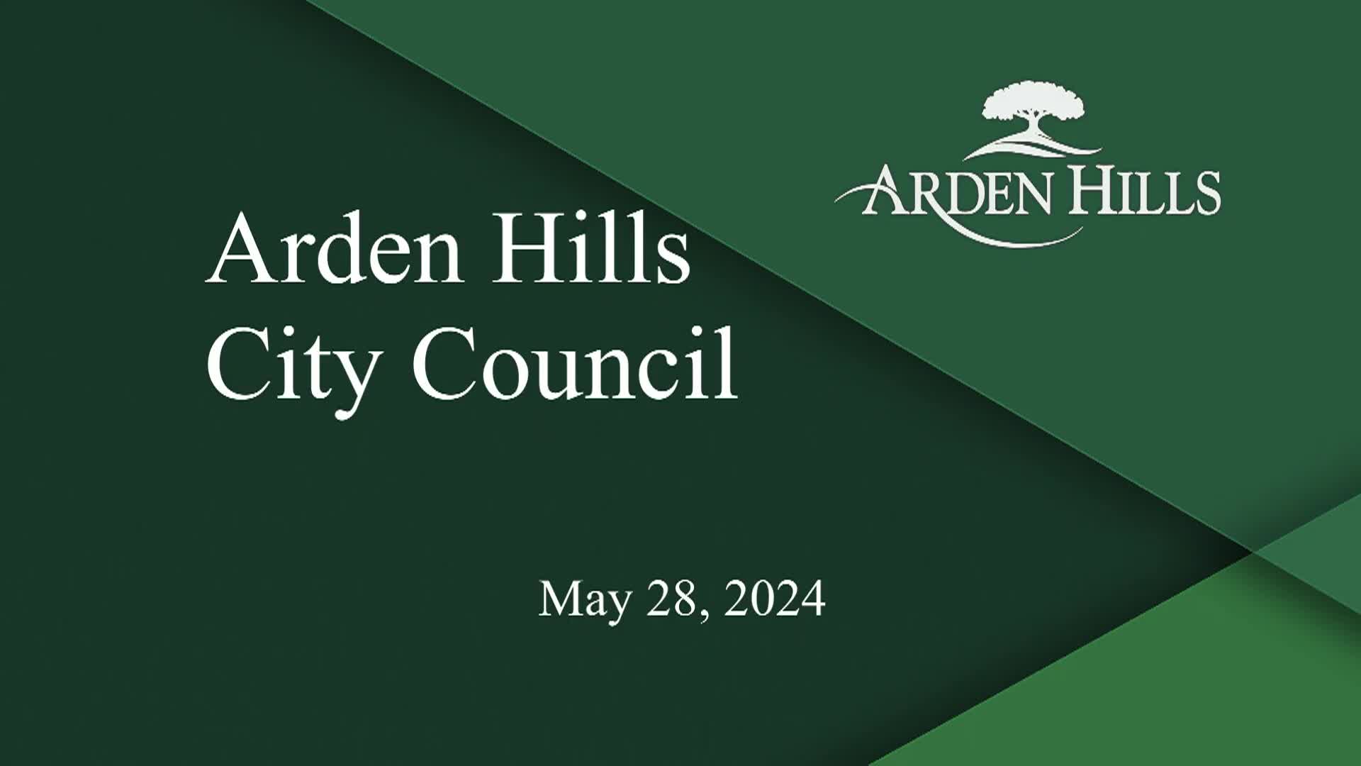 Thumbnail image for Arden Hills City Council Meeting 5-28-24