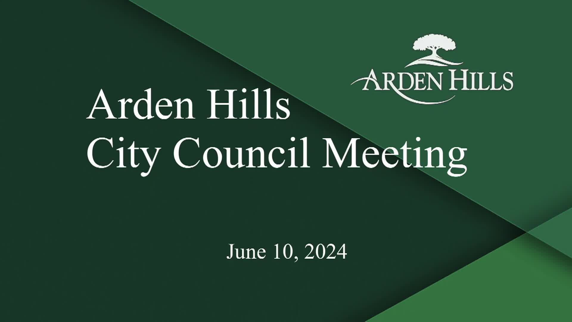 Thumbnail image for Arden Hills City Council Meeting 6-10-24