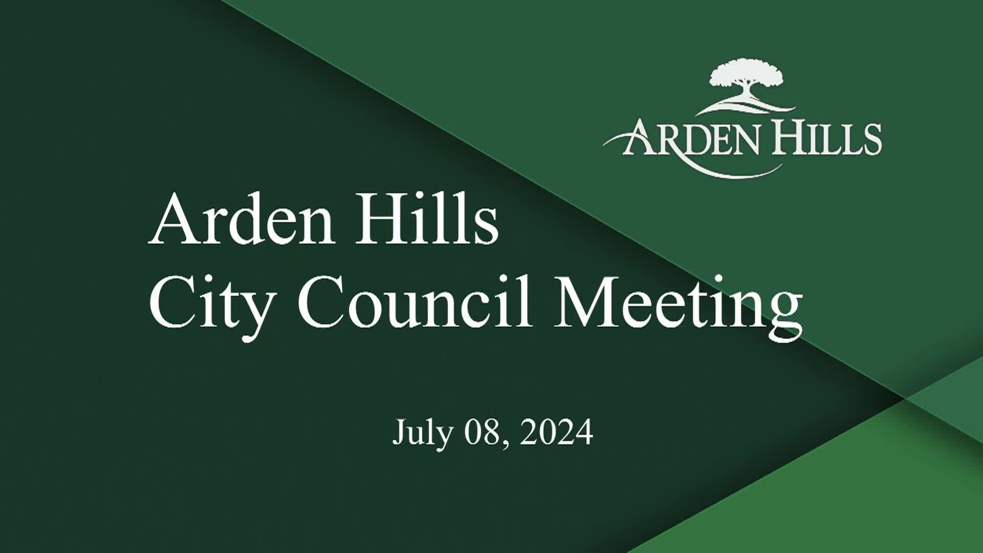 Thumbnail image for Arden Hills City Council Meeting 7-8-24