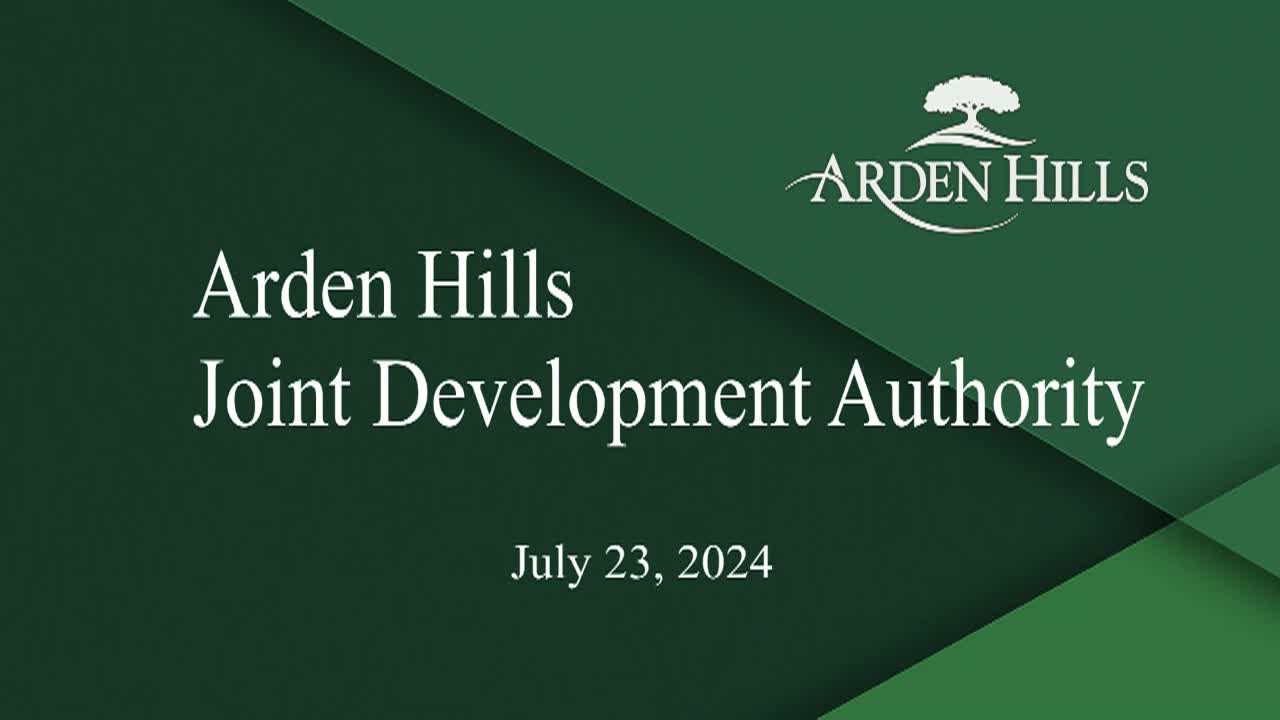 Thumbnail image for Arden Hills Joint Development Authority Meeting 7-23-24