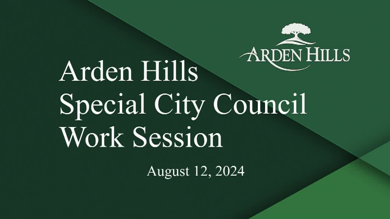Thumbnail image for Arden Hills City Council Work Session 8-12-24