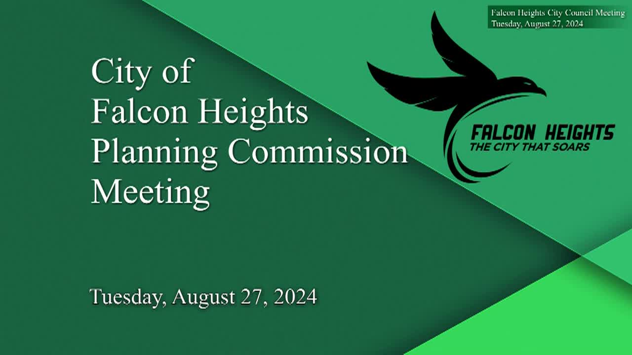 Thumbnail image for Falcon Heights Planning Commission Meeting 8-27-24