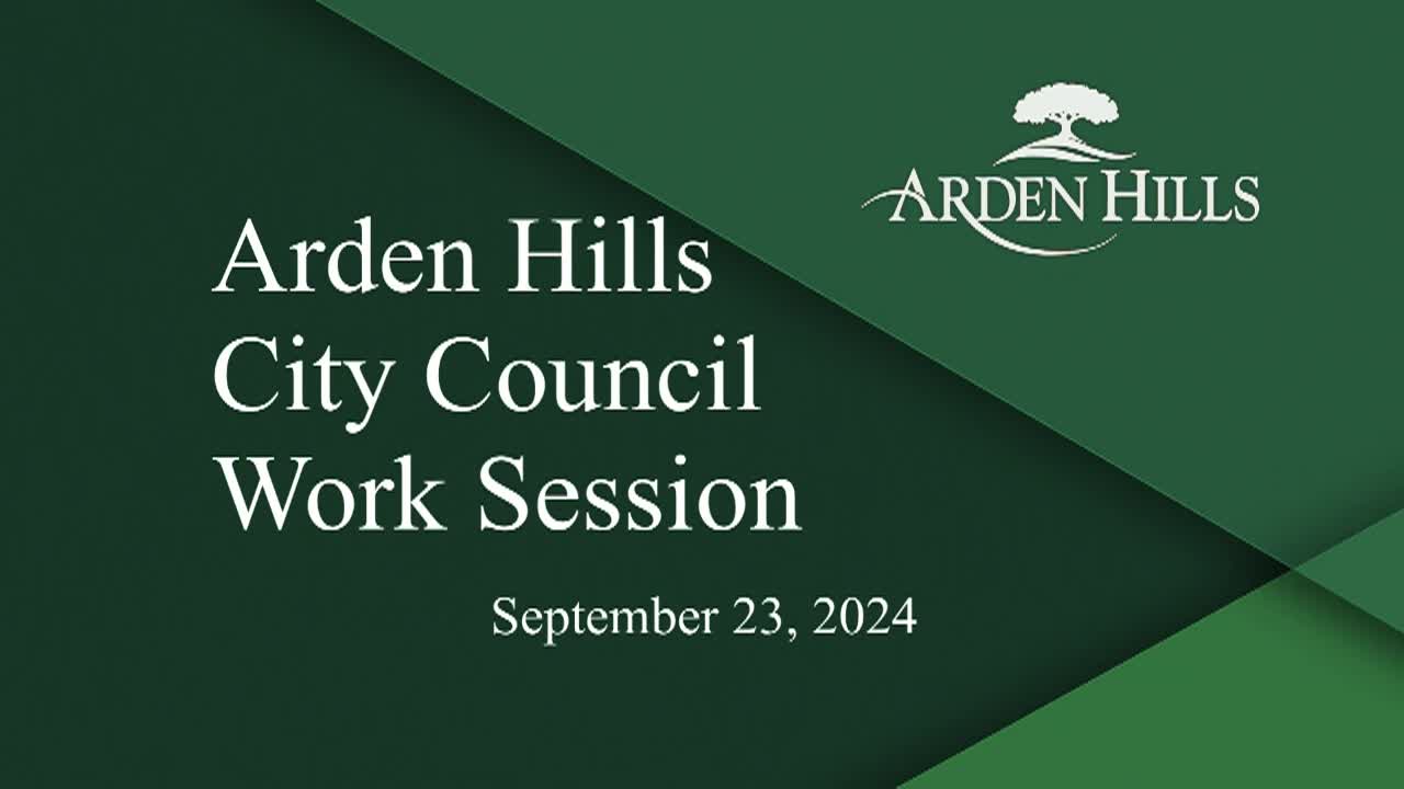 Thumbnail image for Arden Hills City Council Work Session 9-23-24