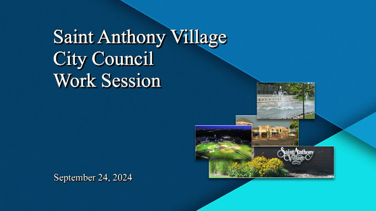 Thumbnail image for St. Anthony City Council Work Session 9-24-24