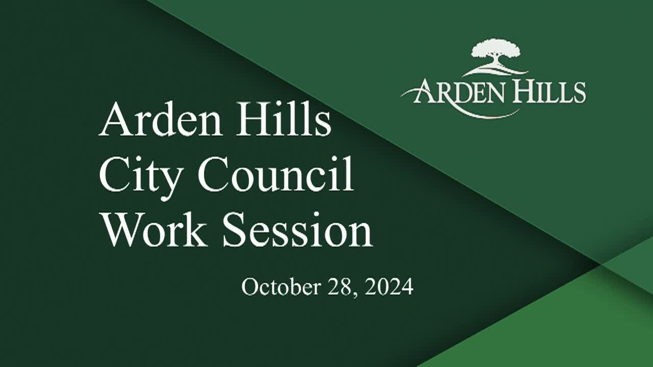 Thumbnail image for Arden Hills City Council Work Session 10-28-24