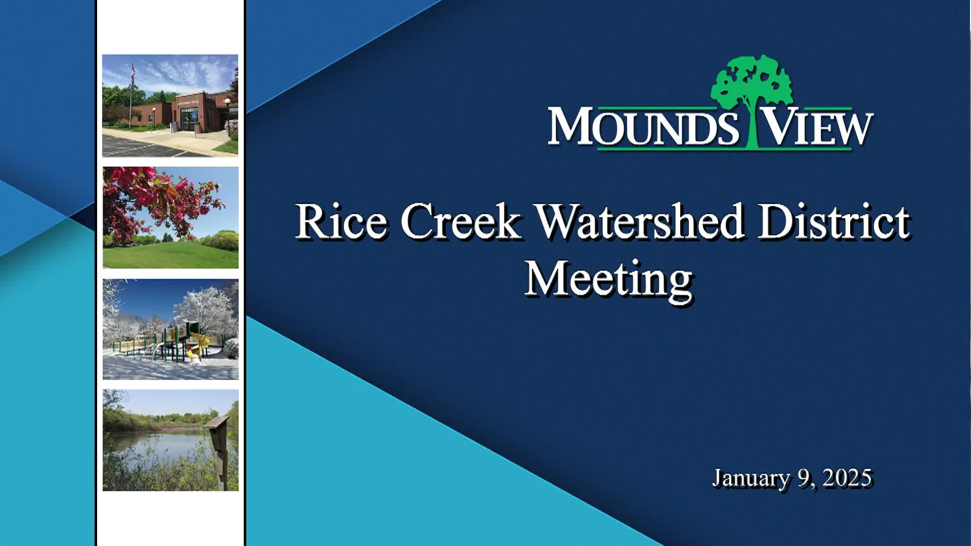 Thumbnail image for Rice Creek Watershed District Board Meeting 1-9-25