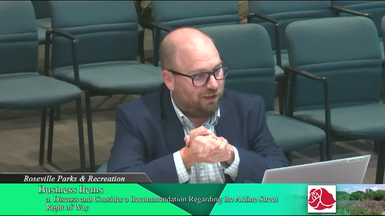 Roseville Parks and Recreation Commission Meeting 9-2-25