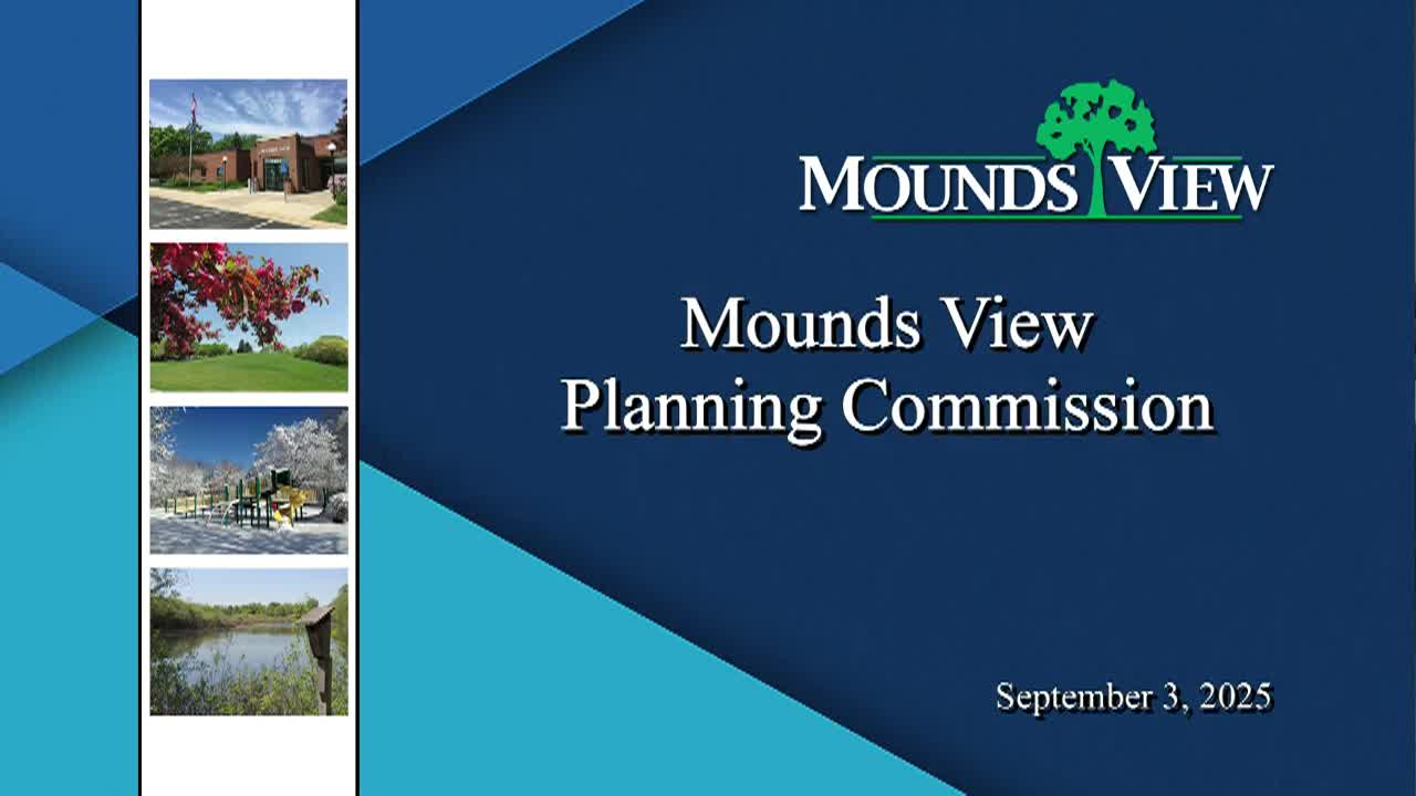 Mounds View Planning Commission Meeting 9-3-25