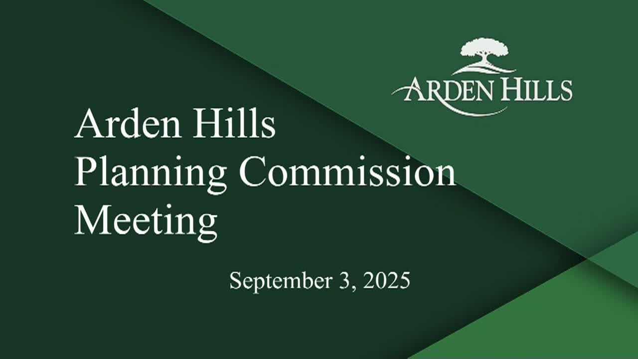 Arden Hills Planning Commission Meeting 9-3-25