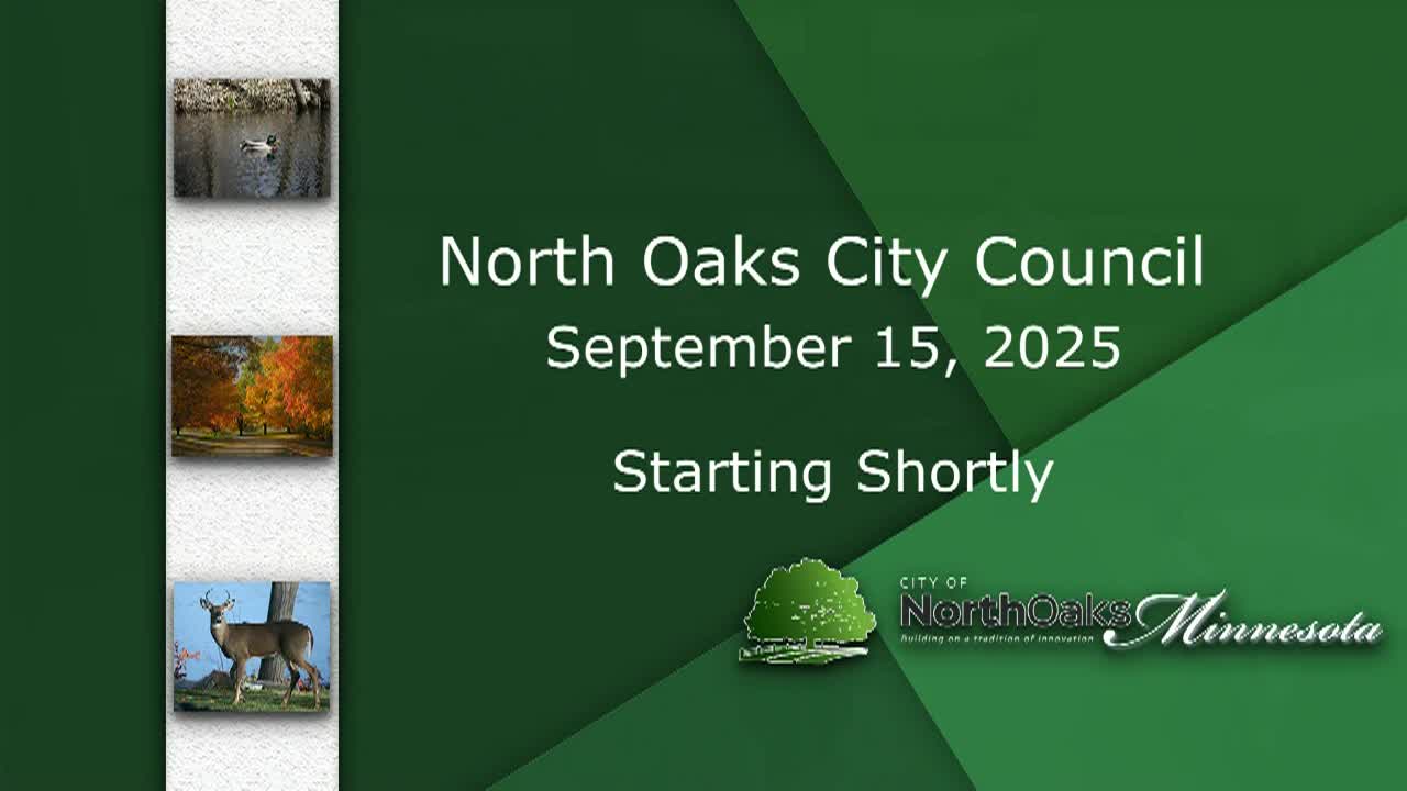 North Oaks Special City Council Meeting 9-15-25