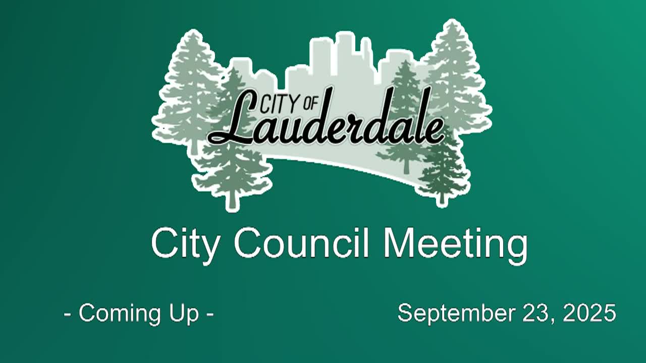 Lauderdale City Council Meeting 9-23-25