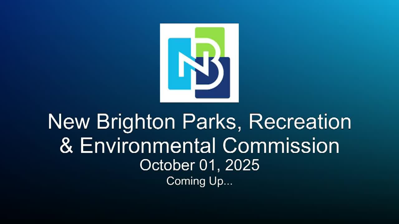 LIVE New Brighton Parks and Recreation Commission Meeting 10-1-25