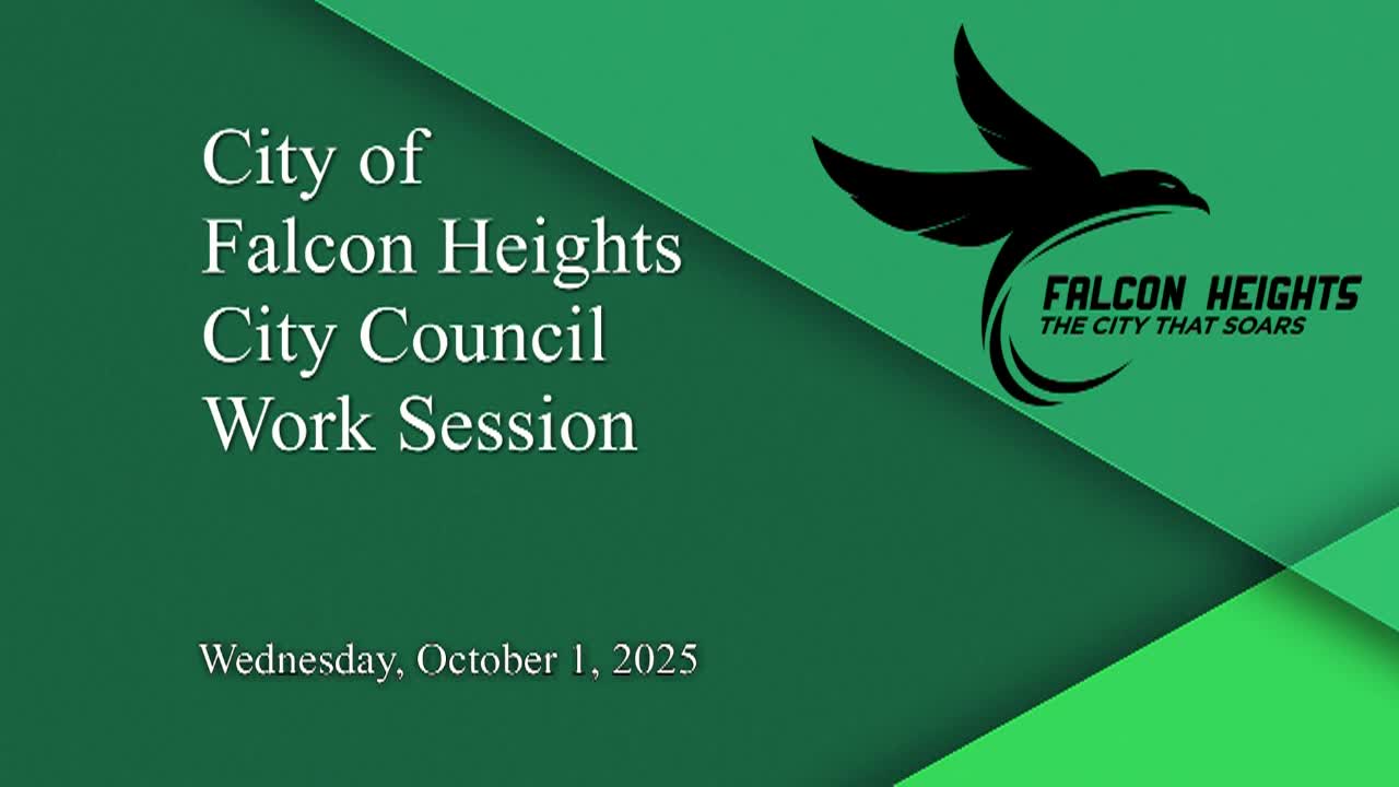 Falcon Heights City Council Work Session 10-1-25