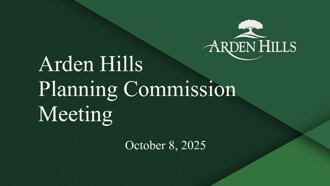 LIVE Arden Hills Planning Commission Meeting 10-8-25