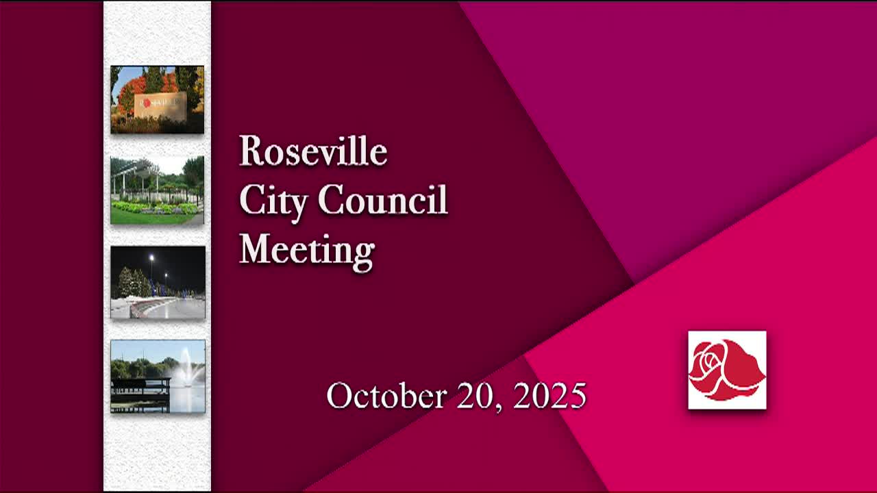 Roseville City Council Meeting 10-20-25