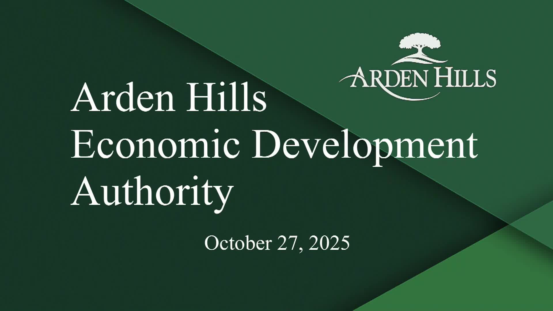 LIVE Arden Hills EDA, City Council Work Session & Business Meeting 10-27-25