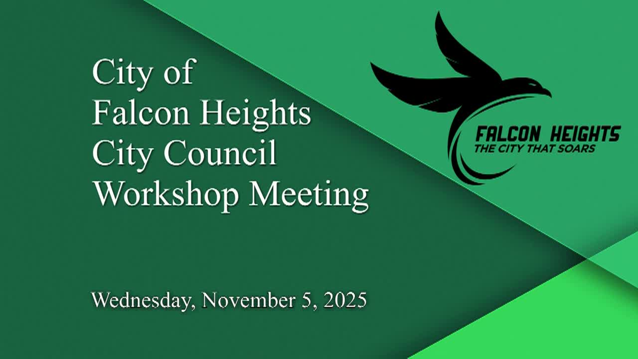 LIVE Falcon Heights City Council Work Session 11-5-25