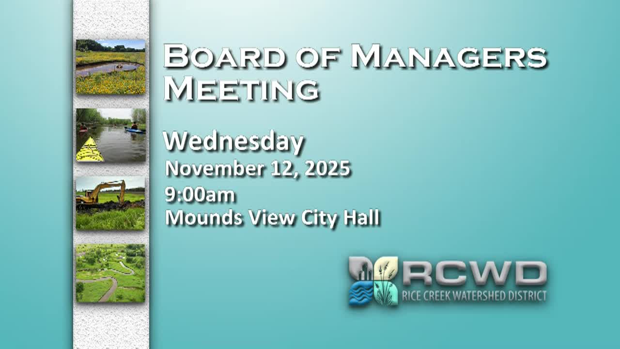 Rice Creek Watershed District Board Meeting 11-12-25