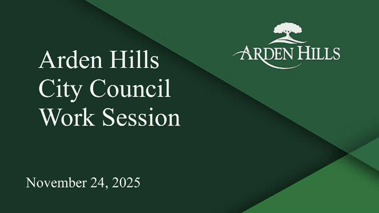 Arden Hills City Council Work Session 11-24-25