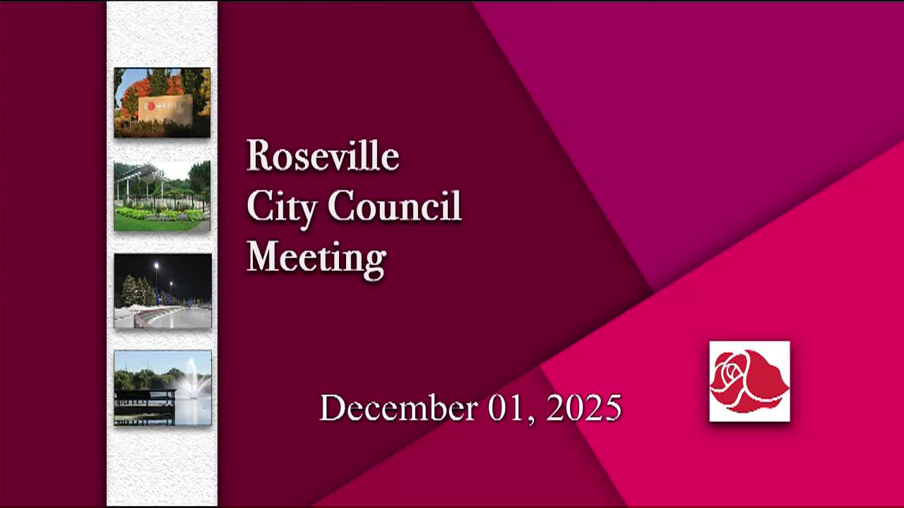 Roseville City Council Meeting 12-1-25