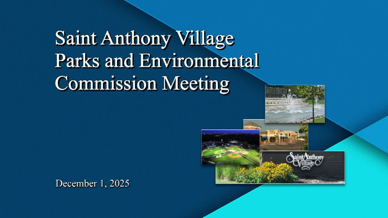 St. Anthony Parks and Recreation Commission Meeting 12-1-25