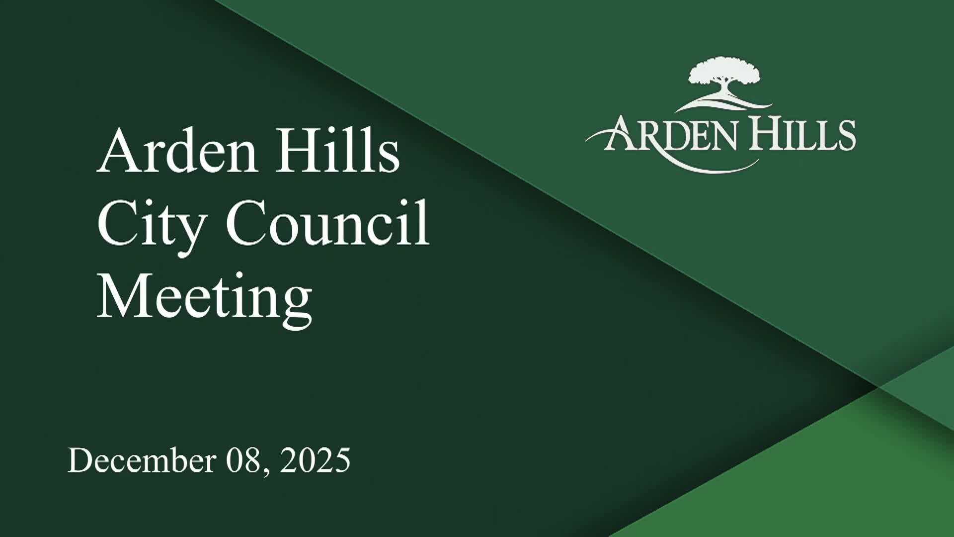 Arden Hills City Council Meeting 12-8-25