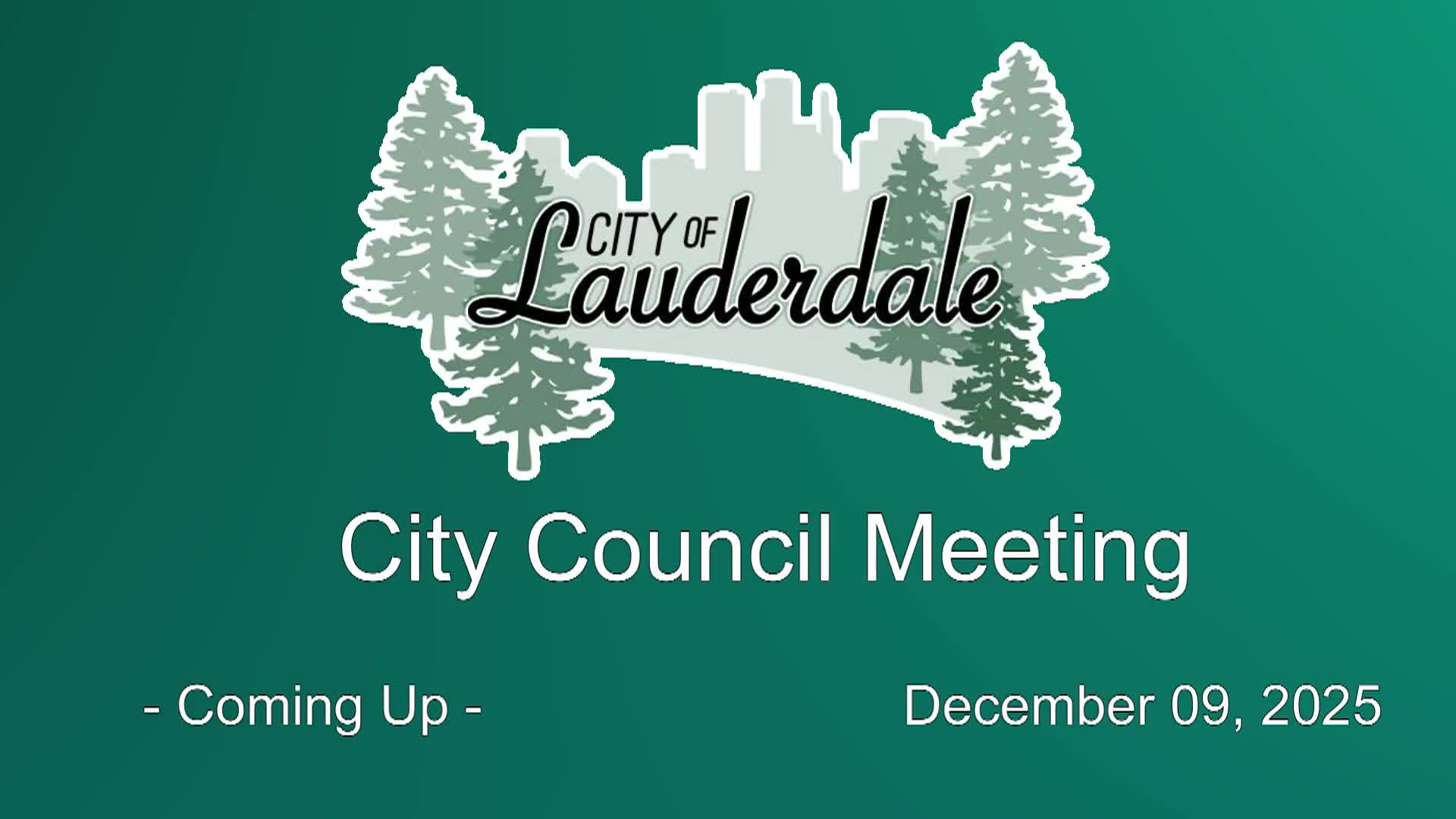 Lauderdale City Council Meeting 12-9-25
