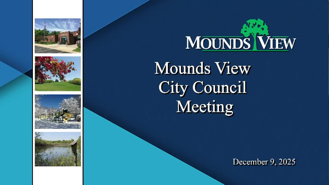 Mounds View City Council Meeting 12-9-25