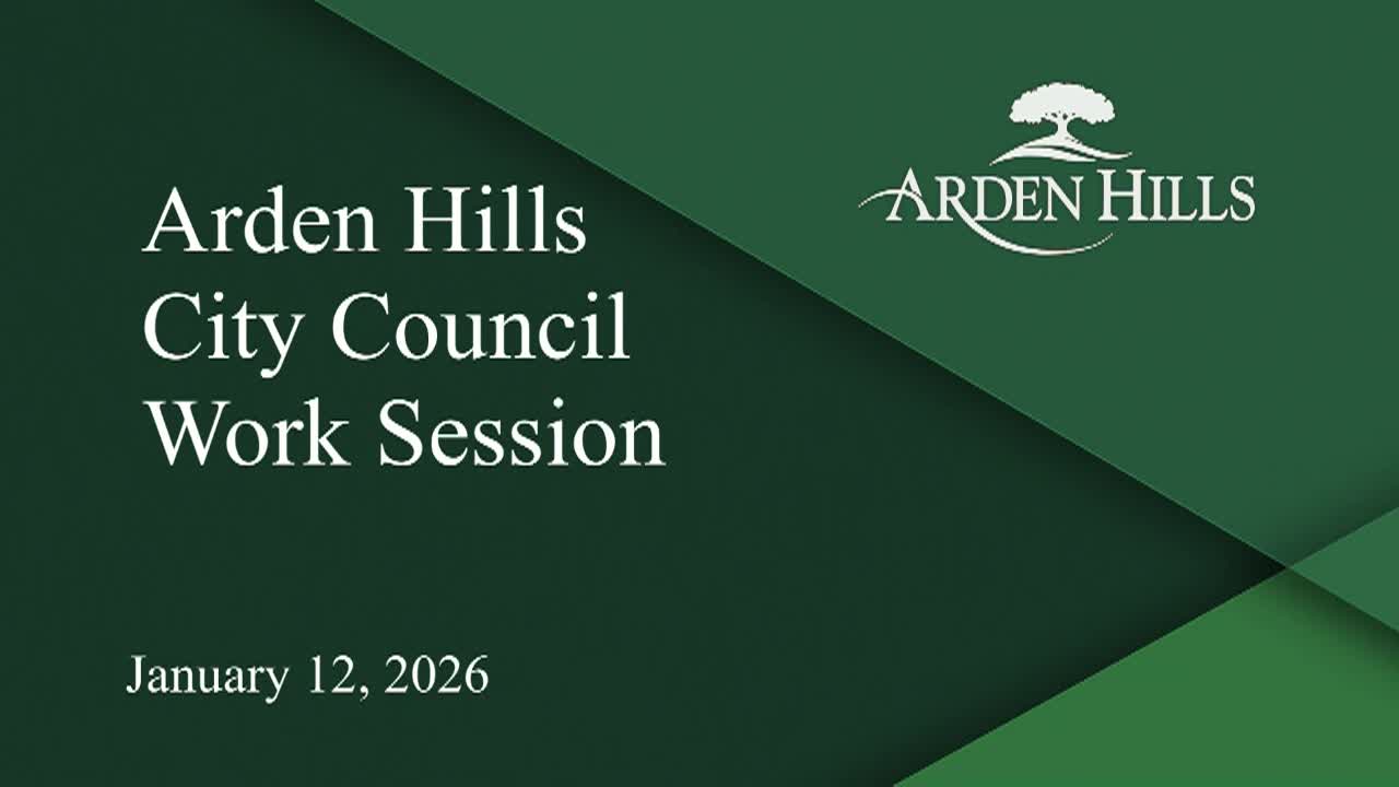 Arden Hills City Council Work Session 1-12-26