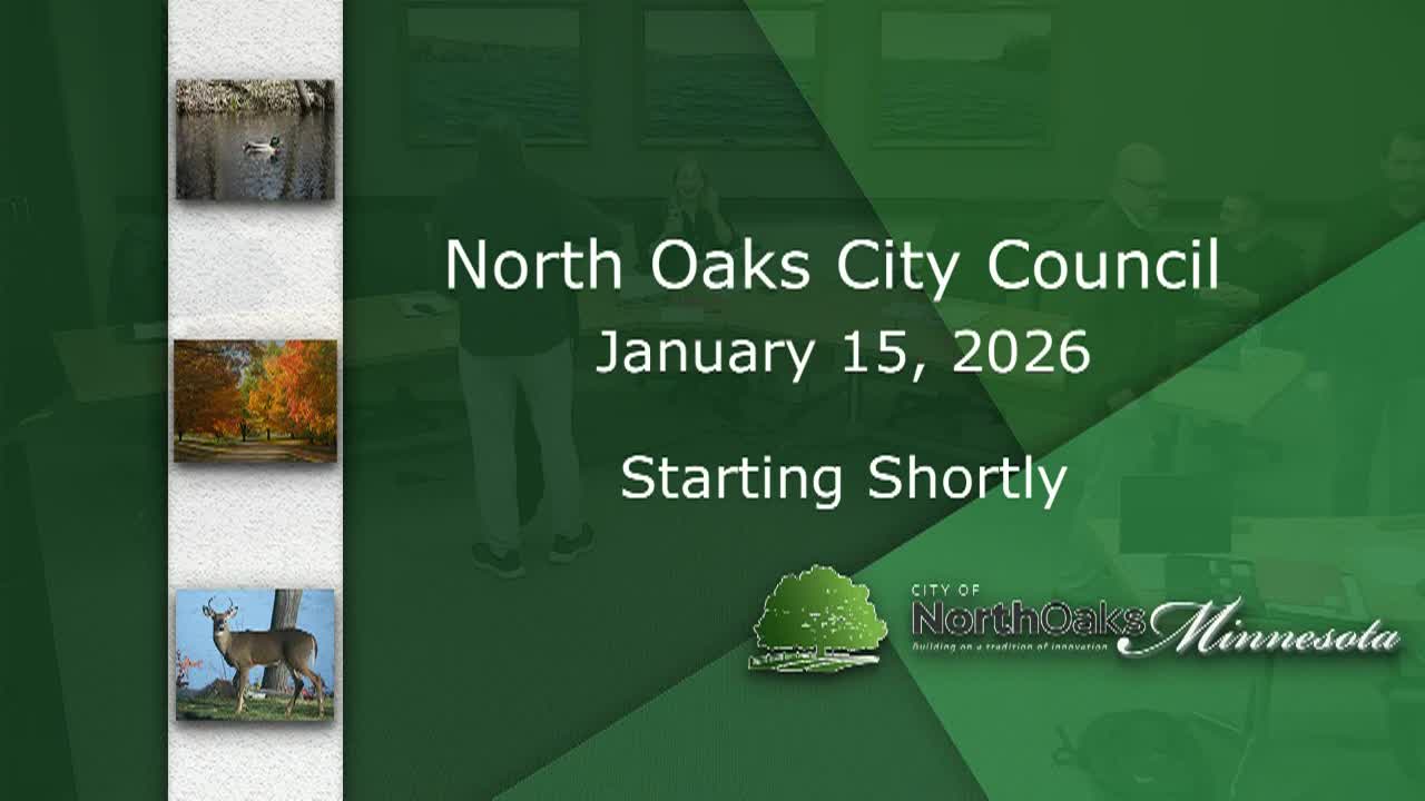 LIVE North Oaks City Council Meeting 1-8-26